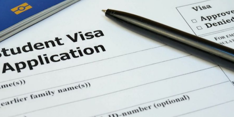 Image of student visa application